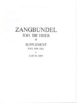 Supplement Zangbundel Joh. de Heer